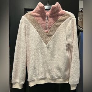 Sherpa Pullover Women’s S Cream/ Pink/ Brown